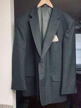 Barrington Men’s Gray Wool Sport Coat 46R Jacket Blazer
